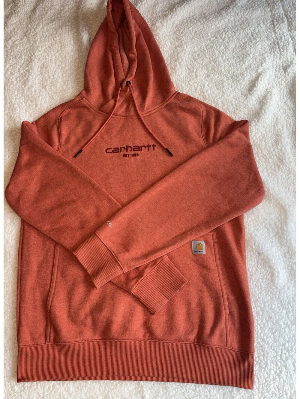 Carhartt Force Women's Small Hoodie Orange Heather Relaxed Fit Sweatshirt S 4-6